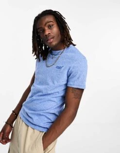 Superdry Vintage Embroidered Logo T-shirt In Blue For Men Fresh Blue Grit