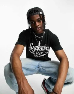 Superdry Vintage Store T-shirt In Black For Men Light Back In Black