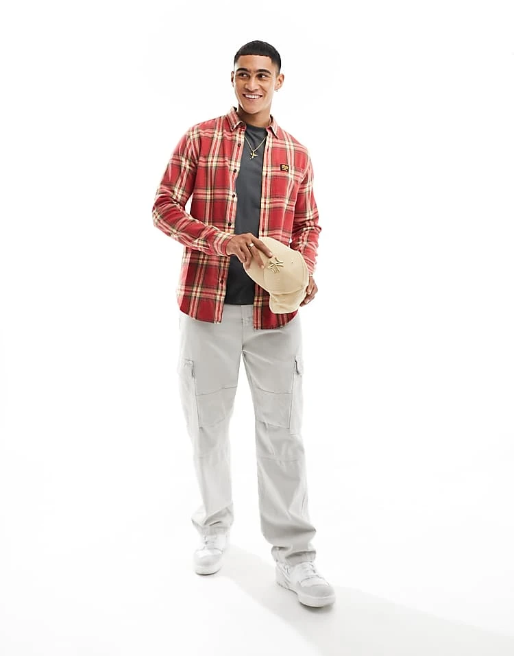 Superdry Long Sleeve Cotton Lumberjack Shirt In Drayton Check Red For Men 5 Superdry Long Sleeve Cotton Lumberjack Shirt In Drayton Check Red For Men - Image 3