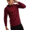 Superdry Waffle Long Sleeve Henley Top In Stanton Red For Men -Mens Out Fit Deals 205585293 1 stantonred