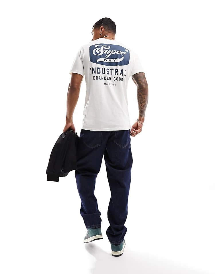Superdry Workwear Scripted Graphic T-shirt In New Chalk White Slub For Men 7 Superdry Workwear Scripted Graphic T-shirt In New Chalk White Slub For Men - Image 5