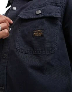 Superdry Canvas Workwear Overshirt In Midnight Navy For Men -Mens Out Fit Deals 205586244 3