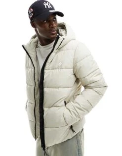 Superdry Hooded Sports Puffer Jacket In Pelican Beige For Men -Mens Out Fit Deals 205753117 1 pelicanbeige 1