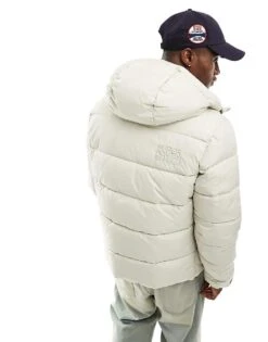 Superdry Hooded Sports Puffer Jacket In Pelican Beige For Men -Mens Out Fit Deals 205753117 4