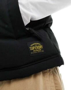 Superdry Hooded Everest Puffer Gilet In Jet Black For Men -Mens Out Fit Deals 205753134 3