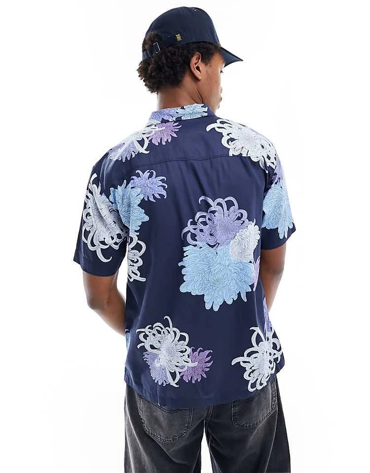 Superdry Hawaiian Shirt In Chrysanthemum Navy For Men 5 Superdry Hawaiian Shirt In Chrysanthemum Navy For Men - Image 3