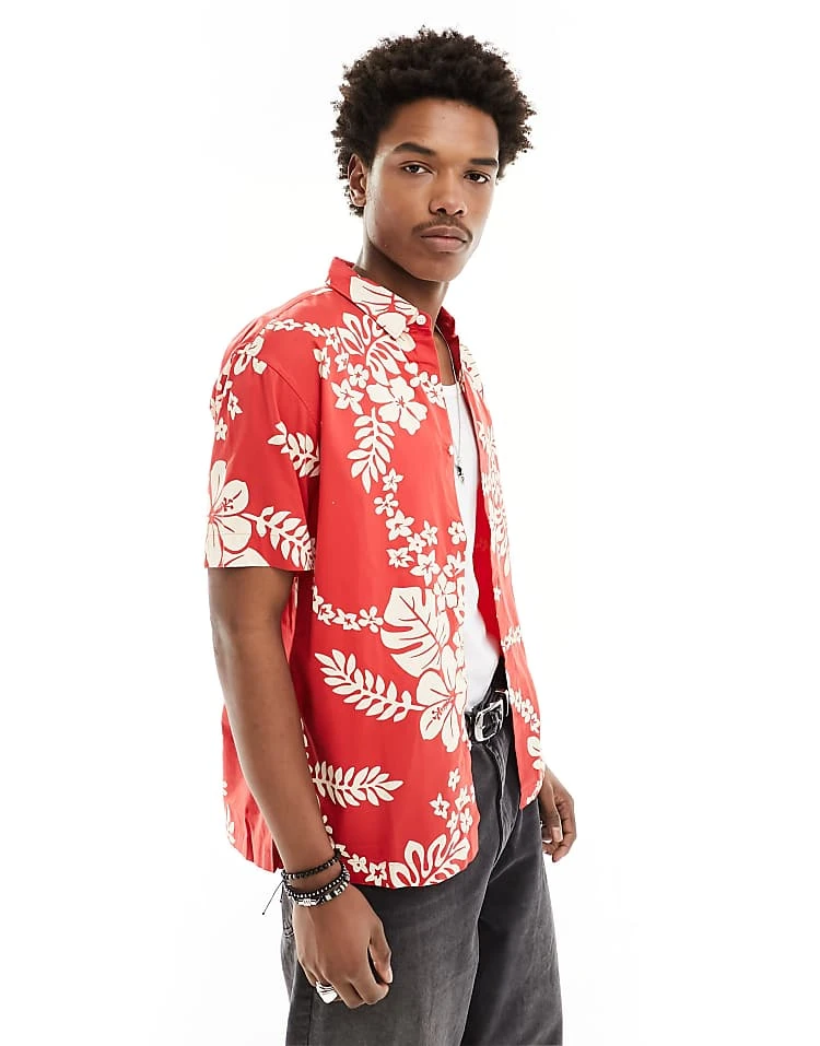 Superdry Hawaiian Shirt In Surf School Red For Men 7 Superdry Hawaiian Shirt In Surf School Red For Men - Image 5