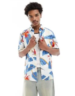Superdry Hawaiian Shirt In Optic Paradise For Men -Mens Out Fit Deals 206219234 1 opticparadise 1