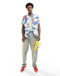 Superdry Hawaiian Shirt In Optic Paradise For Men -Mens Out Fit Deals 206219234 3