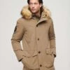 Superdry Everest Faux Fur Hooded Parka Coat In Sandstone Brown For Men -Mens Out Fit Deals 206293088 1 sandstonebrown