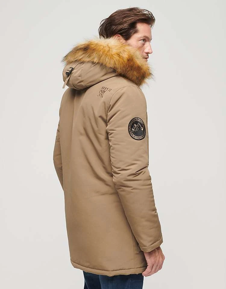Superdry Everest Faux Fur Hooded Parka Coat In Sandstone Brown For Men 5 Superdry Everest Faux Fur Hooded Parka Coat In Sandstone Brown For Men - Image 3