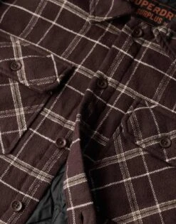 Superdry Surplus Check Jacket In Burgundy Check For Men -Mens Out Fit Deals 206304483 4