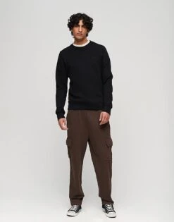 Superdry Essential Logo Crew Sweatshirt In Black For Men -Mens Out Fit Deals 206304589 1 black 1