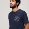Superdry Copper Label Chest Graphic T-shirt In Blue Navy Marl For Men