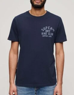 Superdry Copper Label Chest Graphic T-shirt In Blue Navy Marl For Men -Mens Out Fit Deals 206304698 3