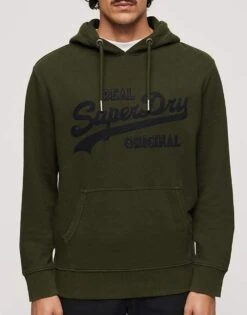 Superdry Embroidered Long Sleeved Hoodie In Surplus Goods Olive Green For Men -Mens Out Fit Deals 206304712 1 surplusgoodsolivegreen 1