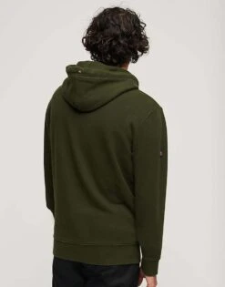 Superdry Embroidered Long Sleeved Hoodie In Surplus Goods Olive Green For Men -Mens Out Fit Deals 206304712 3