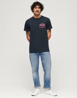 Superdry Neon Vintage Logo T-shirt In Eclipse Navy For Men -Mens Out Fit Deals 206304735 3