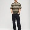Superdry Relaxed Stripe T-shirt In Olive Stripe For Men -Mens Out Fit Deals 206304915 1 olivestripe