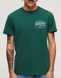 Superdry Vintage Logo Heritage Chest T-shirt In Bengreen Marl For Men -Mens Out Fit Deals 206304935 3