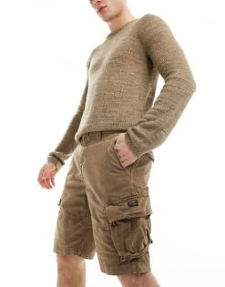 Superdry Core Cargo Short In Tan Khaki For Men