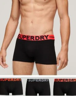 Superdry Cotton Trunk Triple Pack In Black/orange For Men -Mens Out Fit Deals 206588085 1 blackorange 1