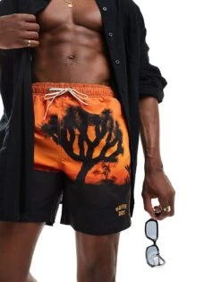 Superdry Photographic 17-inch Swim Shorts In Sunset Orange For Men -Mens Out Fit Deals 206736248 1 sunsetorange 1
