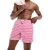 Superdry Printed 15-inch Swim Shorts In Pink Geo Print For Men