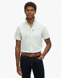 Superdry Oxford Short Sleeve Shirt In Light Green For Men -Mens Out Fit Deals 206736381 1 lightgreen 1