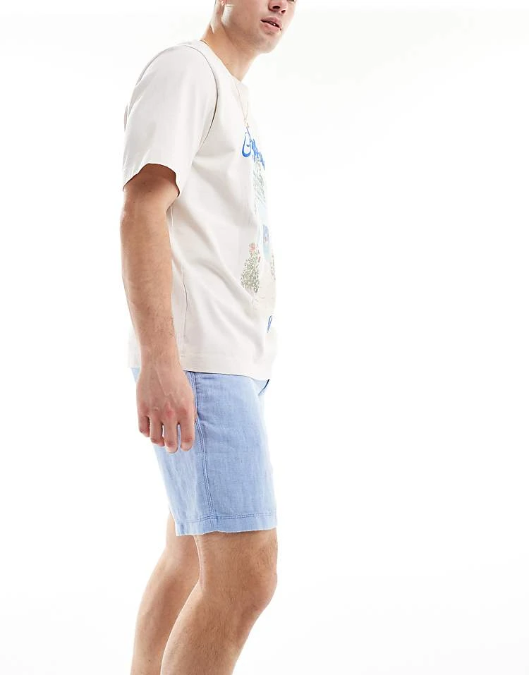 Superdry Drawstring Linen Shorts In Blue/optic For Men 4 Superdry Drawstring Linen Shorts In Blue/optic For Men - Image 2