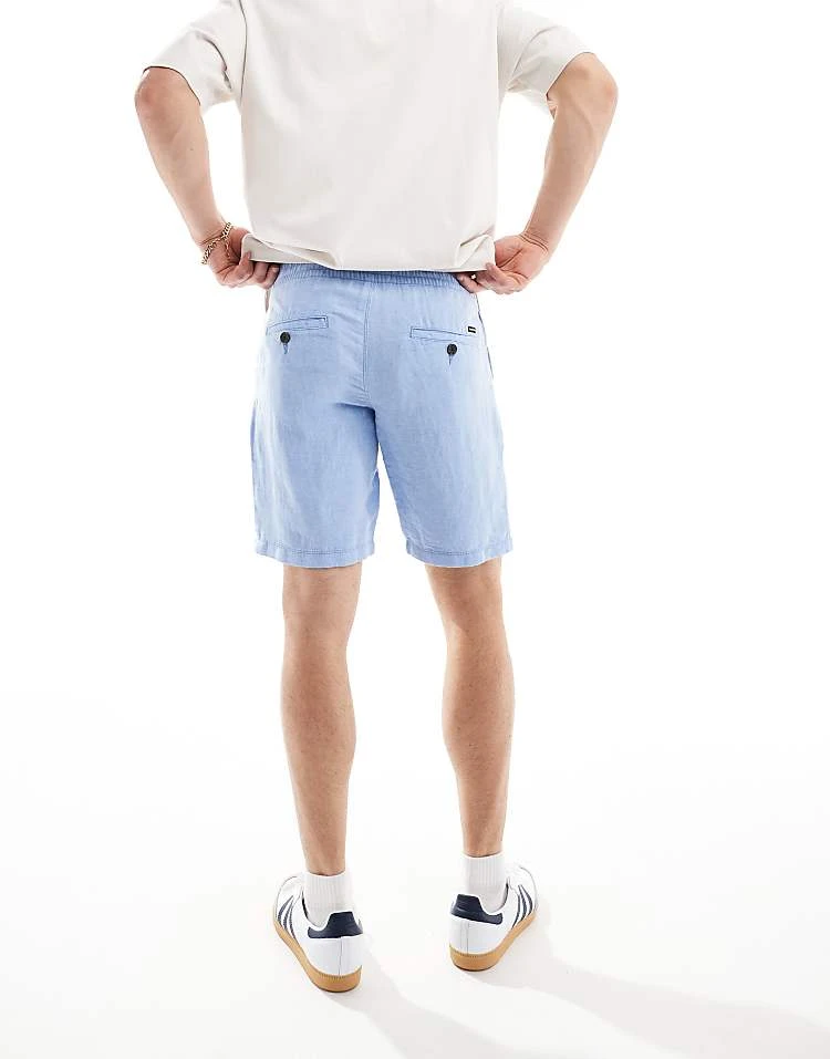 Superdry Drawstring Linen Shorts In Blue/optic For Men 5 Superdry Drawstring Linen Shorts In Blue/optic For Men - Image 3