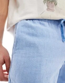 Superdry Drawstring Linen Shorts In Blue/optic For Men 11 Superdry Drawstring Linen Shorts In Blue/optic For Men -Mens Out Fit Deals 206736402 4