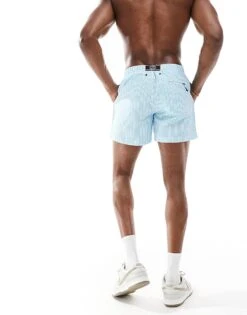 Superdry Printed 15-inch Swim Shorts In Blue Stripe Print For Men -Mens Out Fit Deals 206736551 4