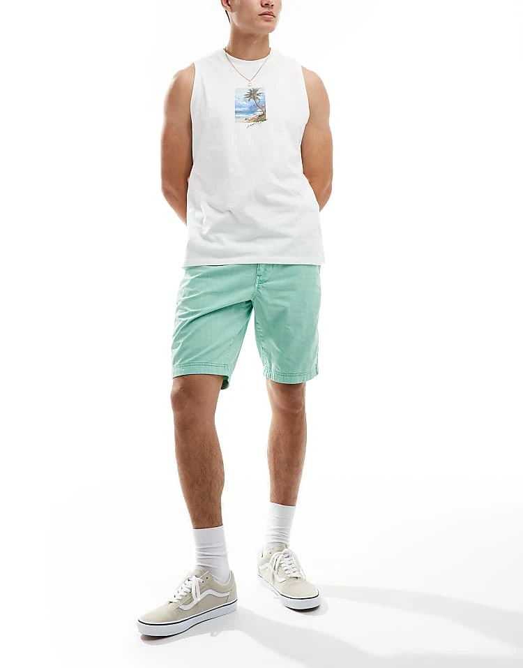 Superdry Vintage International Shorts In Mint Turquoise For Men 6 Superdry Vintage International Shorts In Mint Turquoise For Men - Image 4