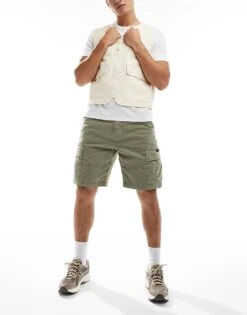 Superdry Heavy Cargo Shorts In Olive Khaki For Men -Mens Out Fit Deals 206838623 1 olivekhaki 1