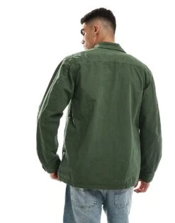 Superdry Military Overshirt Jacket In Army Green For Men -Mens Out Fit Deals 206838742 3