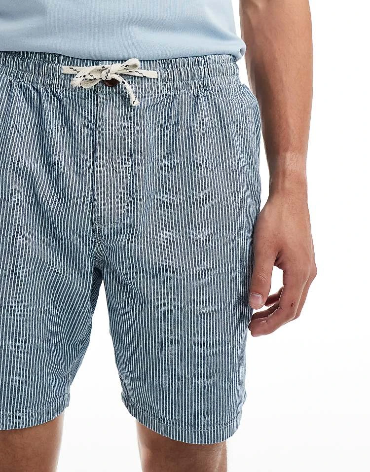 Superdry Indigo Bermuda Shorts In Washed Indigo Chalk Stripe For Men 5 Superdry Indigo Bermuda Shorts In Washed Indigo Chalk Stripe For Men - Image 3