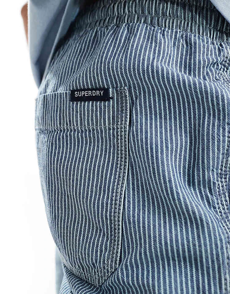 Superdry Indigo Bermuda Shorts In Washed Indigo Chalk Stripe For Men 7 Superdry Indigo Bermuda Shorts In Washed Indigo Chalk Stripe For Men - Image 5