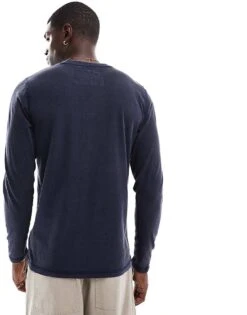 Superdry Vintage Athletic Long Sleeve Top In Rich Navy For Men -Mens Out Fit Deals 207127002 3
