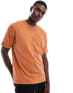 Superdry Over-dyed Slub Marl T-shirt In Denver Orange For Men -Mens Out Fit Deals 207127098 1 denverorange 1
