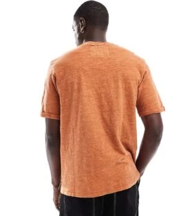 Superdry Over-dyed Slub Marl T-shirt In Denver Orange For Men -Mens Out Fit Deals 207127098 3
