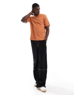 Superdry Over-dyed Slub Marl T-shirt In Denver Orange For Men -Mens Out Fit Deals 207127098 4