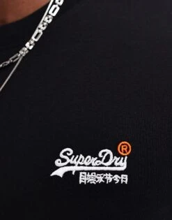 Superdry Essential Embroidered T-shirt In Black For Men -Mens Out Fit Deals 207151848 3