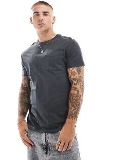 Superdry Essential Washed Pocket T-shirt In Washed Black For Men -Mens Out Fit Deals 207206062 1 washedblack 1