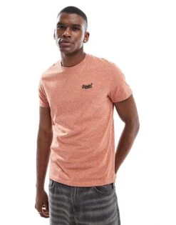 Superdry Cotton Essential Logo T-shirt In Fired Orange Grit For Men