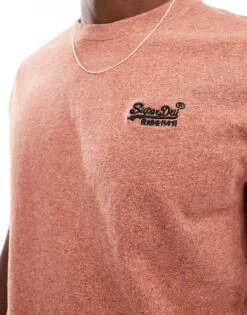 Superdry Cotton Essential Logo T-shirt In Fired Orange Grit For Men -Mens Out Fit Deals 207271718 4