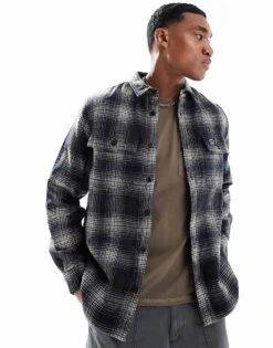 Superdry Wool Miller Overshirt In Over Ombre Navy For Men