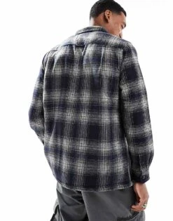 Superdry Wool Miller Overshirt In Over Ombre Navy For Men -Mens Out Fit Deals 207271772 3
