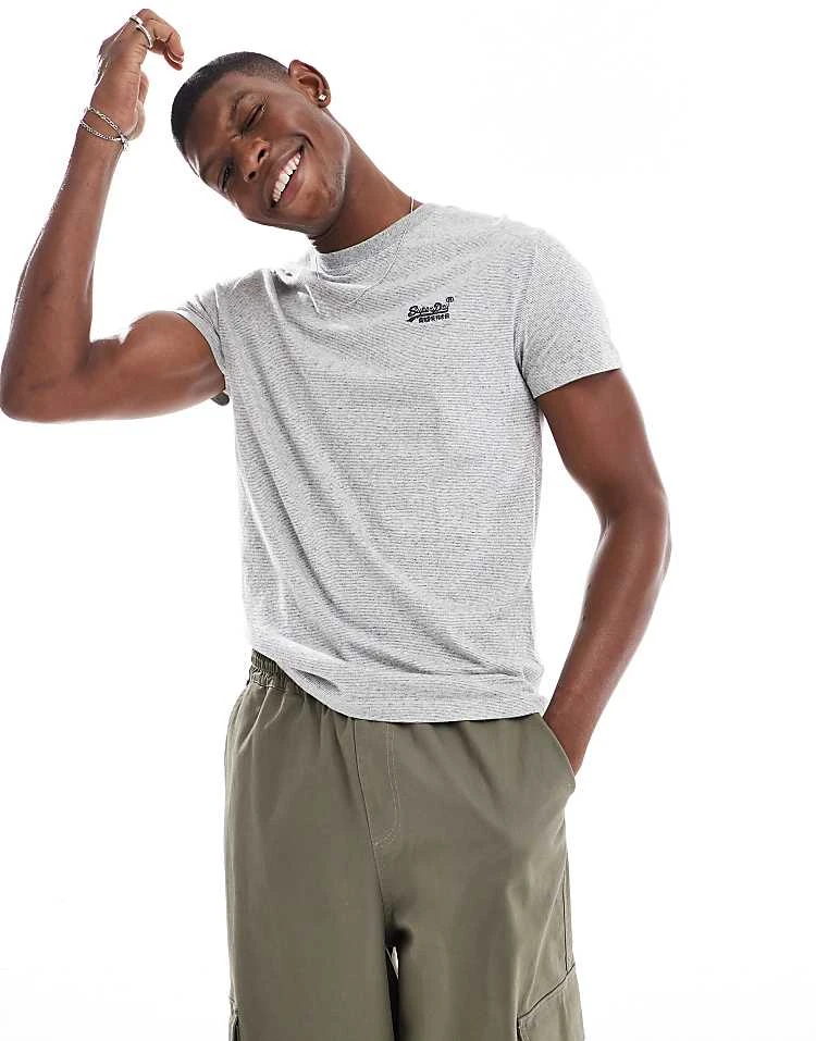 Superdry Cotton Essential Logo T-shirt In Light Grey Grindle Feeder For Men 4 Superdry Cotton Essential Logo T-shirt In Light Grey Grindle Feeder For Men - Image 2