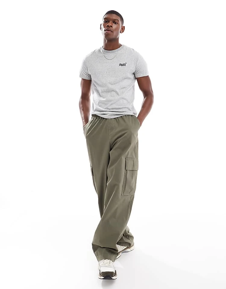 Superdry Cotton Essential Logo T-shirt In Light Grey Grindle Feeder For Men 6 Superdry Cotton Essential Logo T-shirt In Light Grey Grindle Feeder For Men - Image 4